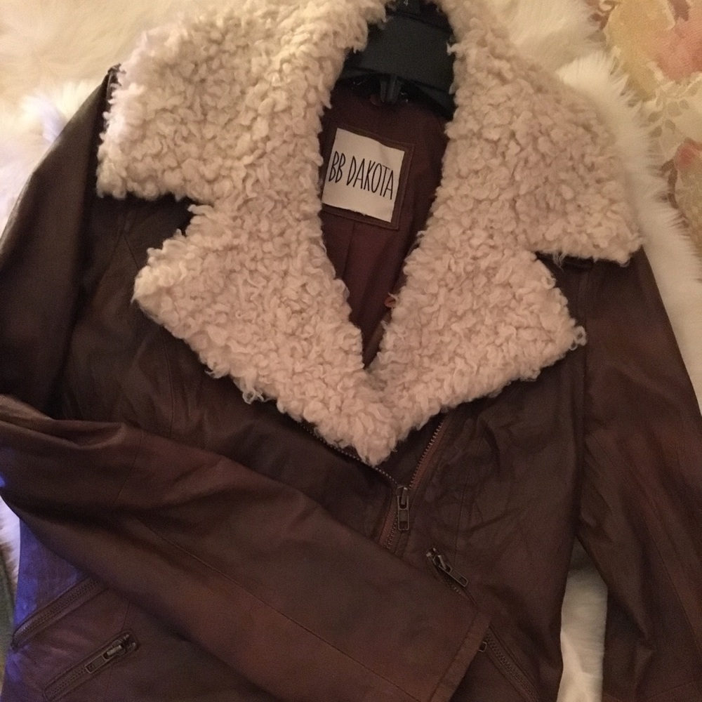B.B. Dakota brown leather jacket